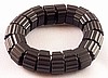 BB410 black ribbed bead bakelite stretch bracelet